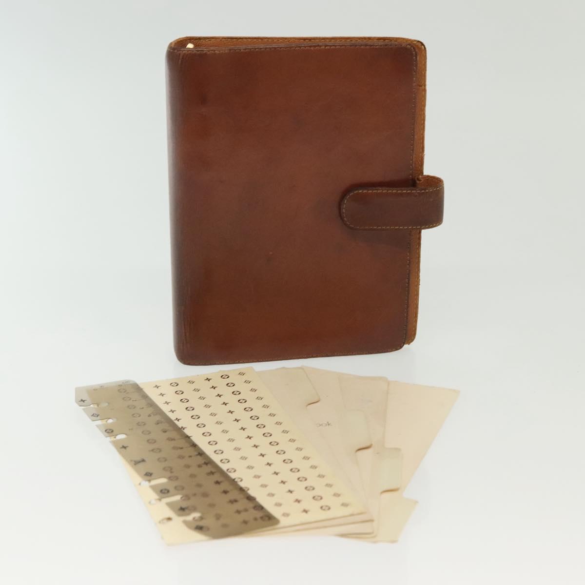 LOUIS VUITTON Nomad Agenda MM Day Planner Cover Brown R20473 LV Auth hk2895