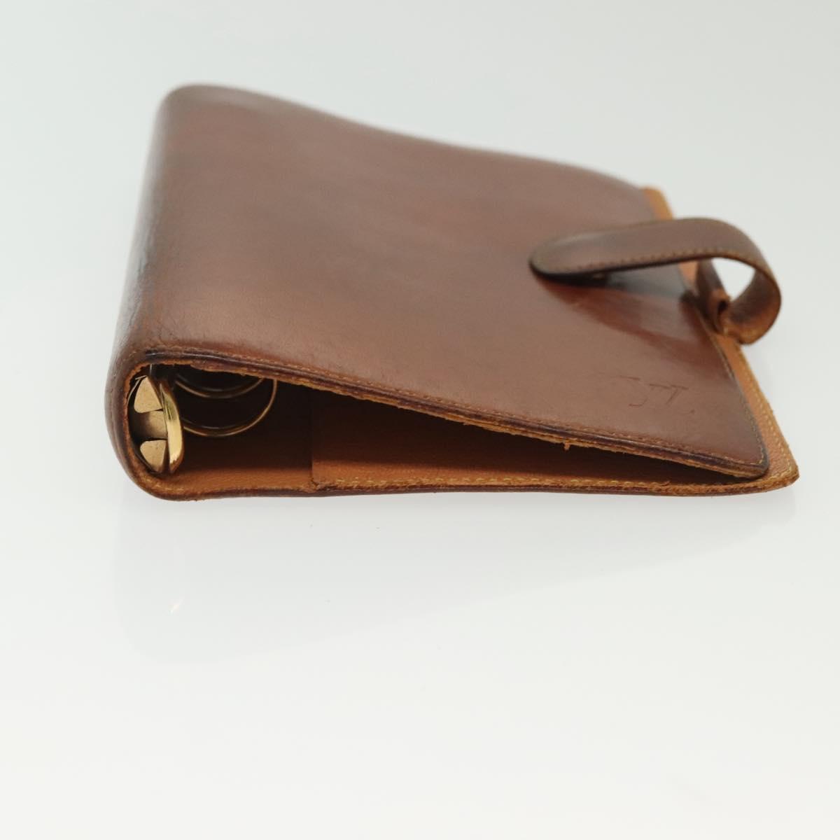 LOUIS VUITTON Nomad Agenda MM Day Planner Cover Brown R20473 LV Auth hk2895