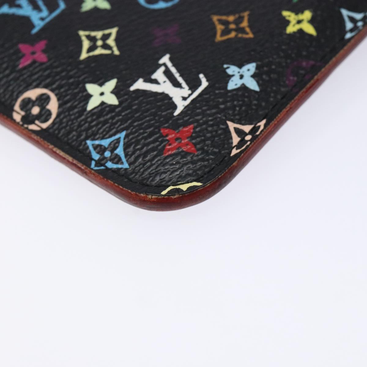 LOUIS VUITTON Multicolor Pochette ClesNM Coin Purse Black M60279 LV Auth hk2897