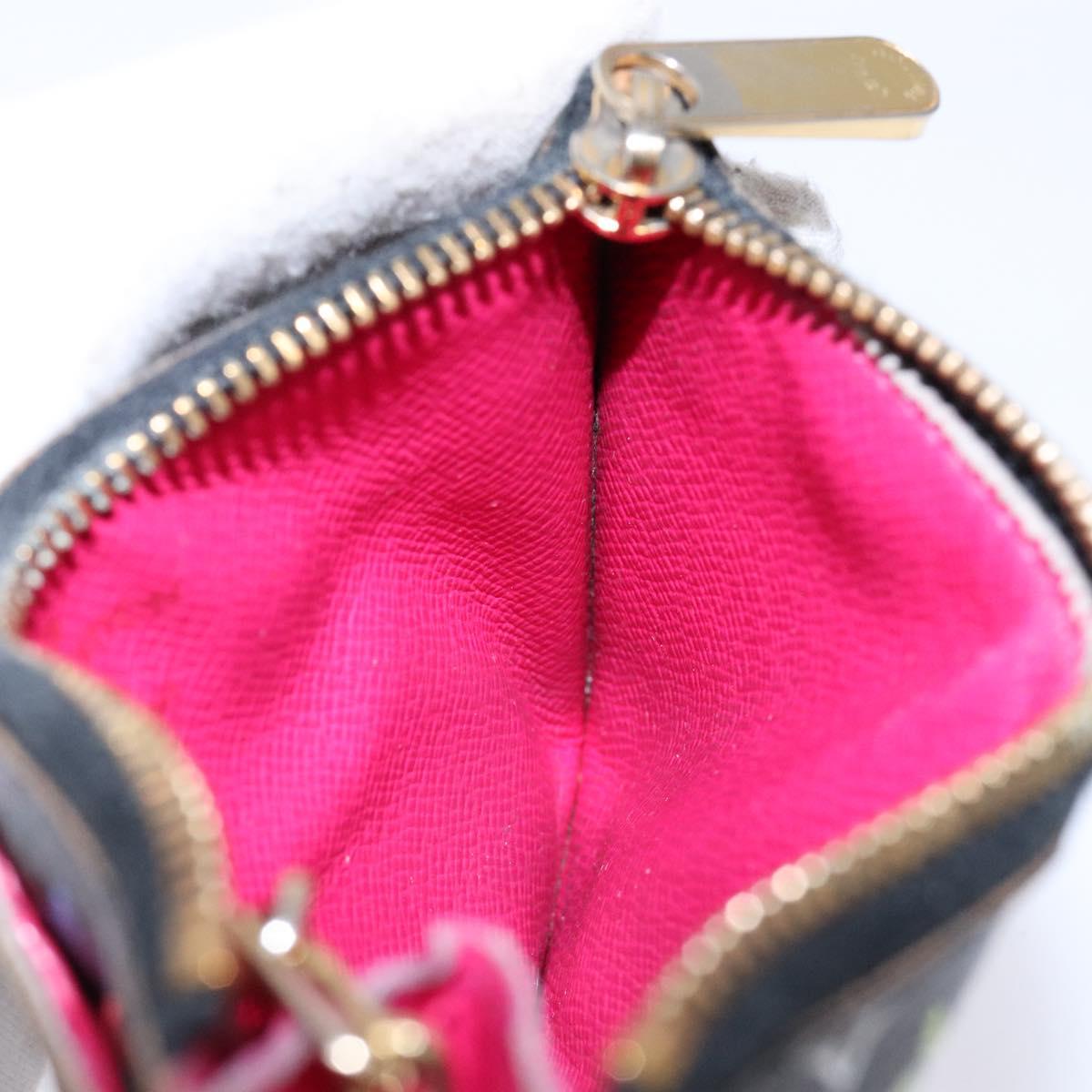 LOUIS VUITTON Multicolor Pochette ClesNM Coin Purse Black M60279 LV Auth hk2897