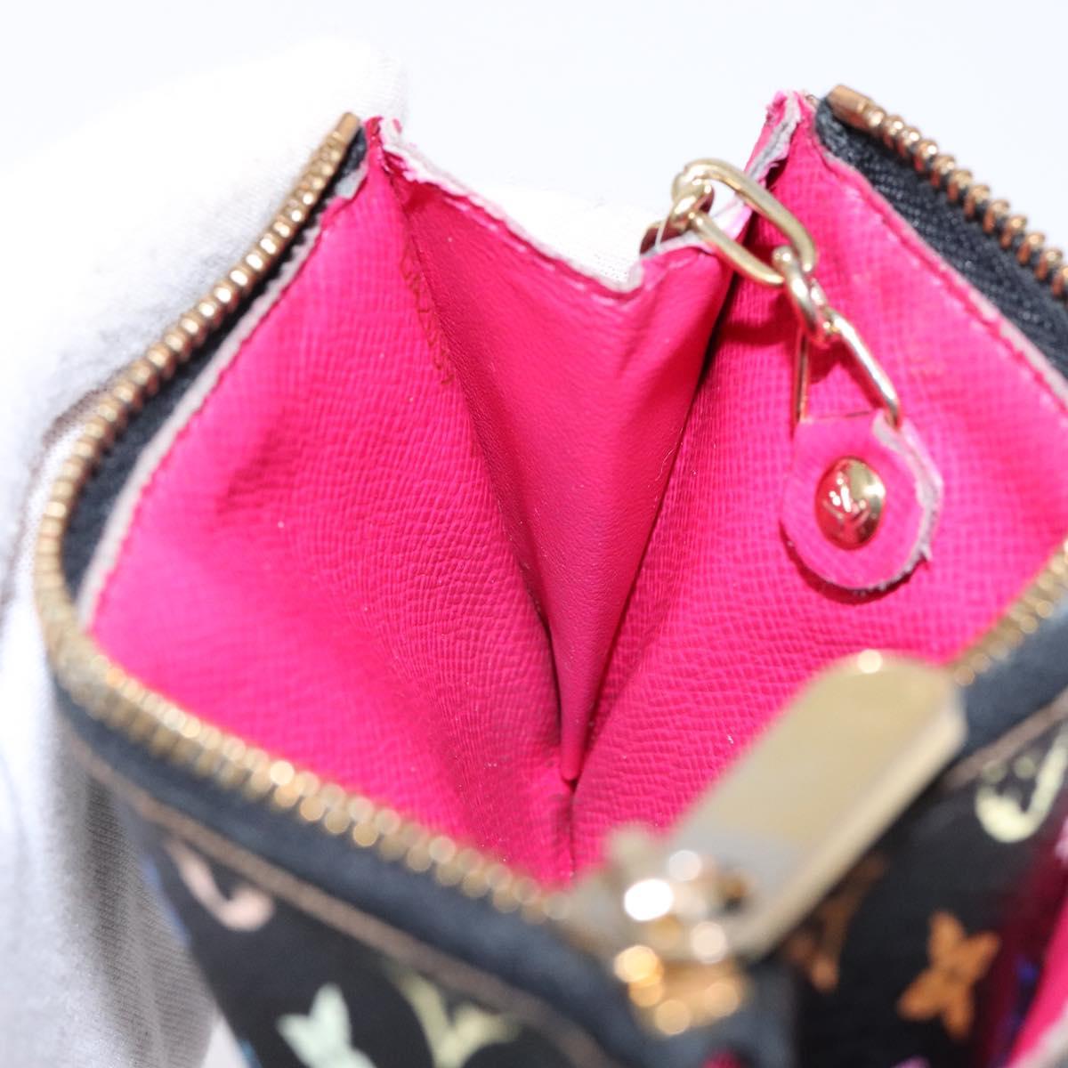 LOUIS VUITTON Multicolor Pochette ClesNM Coin Purse Black M60279 LV Auth hk2897