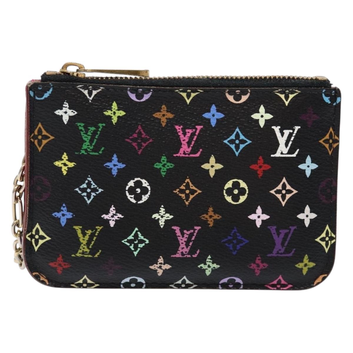 LOUIS VUITTON Multicolor Pochette ClesNM Coin Purse Black M60279 LV Auth hk2897