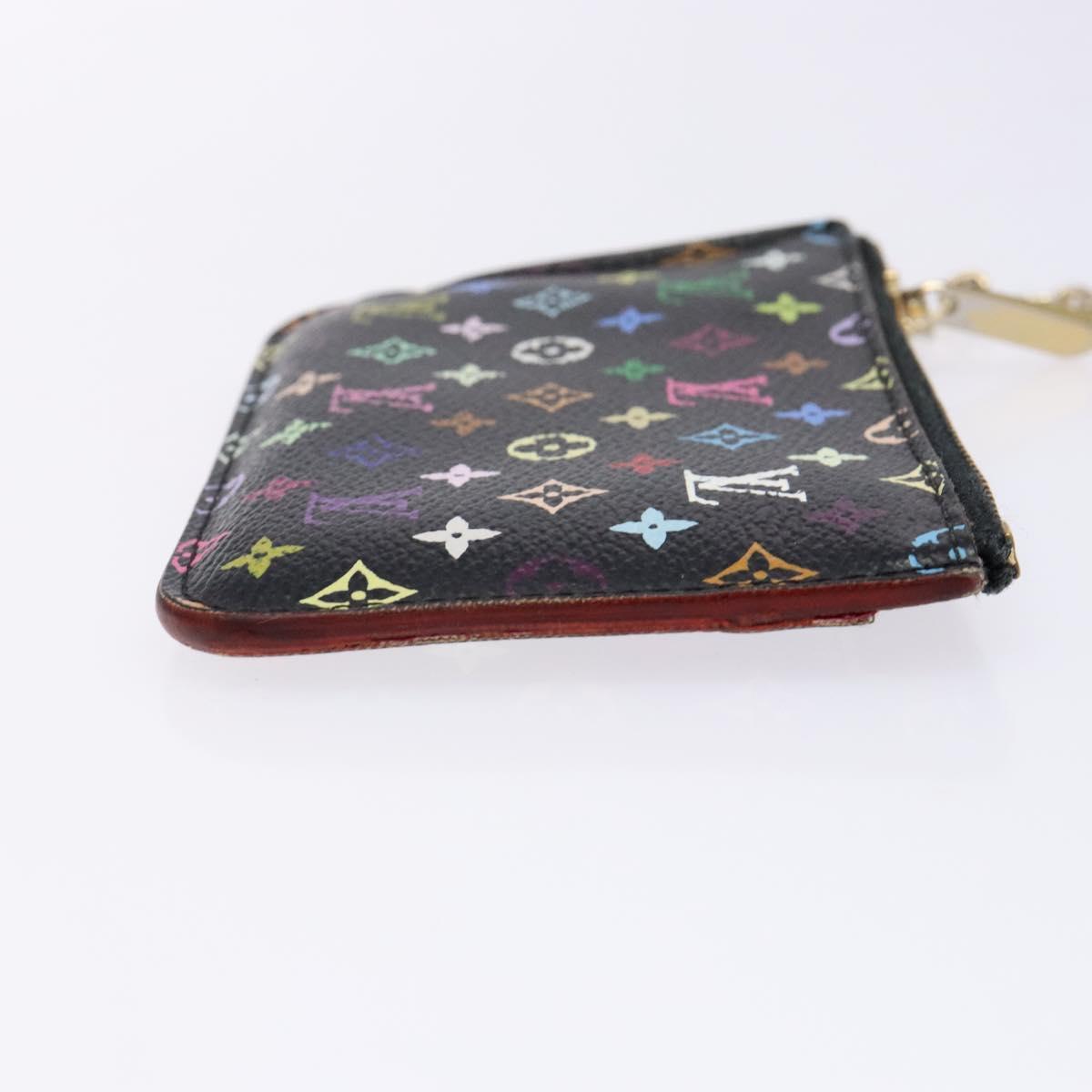 LOUIS VUITTON Multicolor Pochette ClesNM Coin Purse Black M60279 LV Auth hk2897