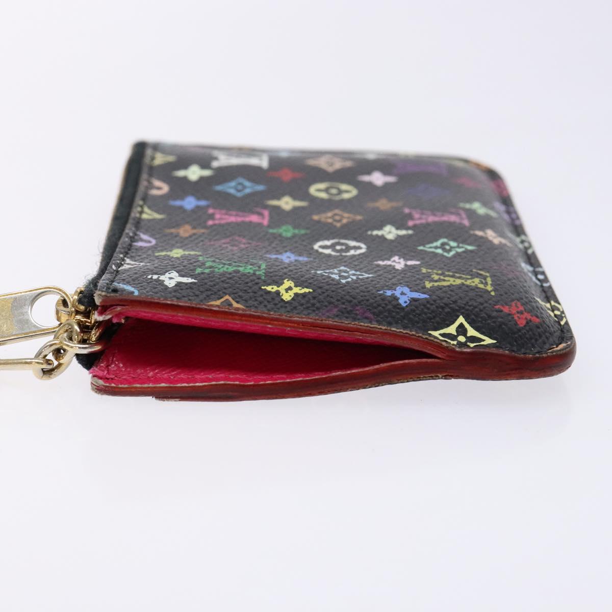 LOUIS VUITTON Multicolor Pochette ClesNM Coin Purse Black M60279 LV Auth hk2897