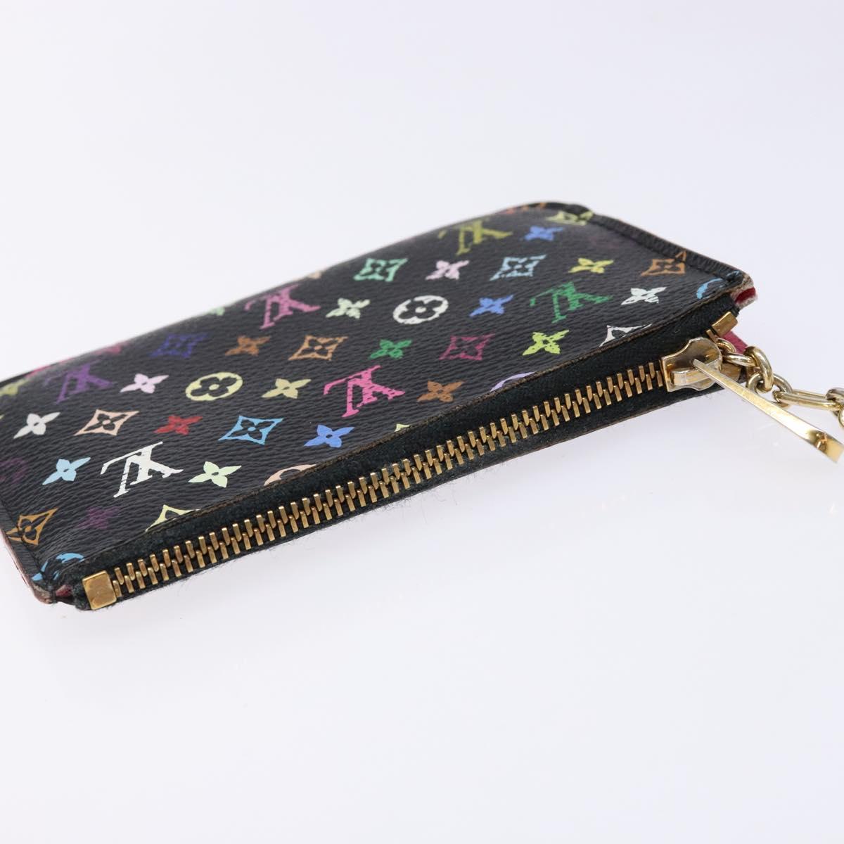 LOUIS VUITTON Multicolor Pochette ClesNM Coin Purse Black M60279 LV Auth hk2897