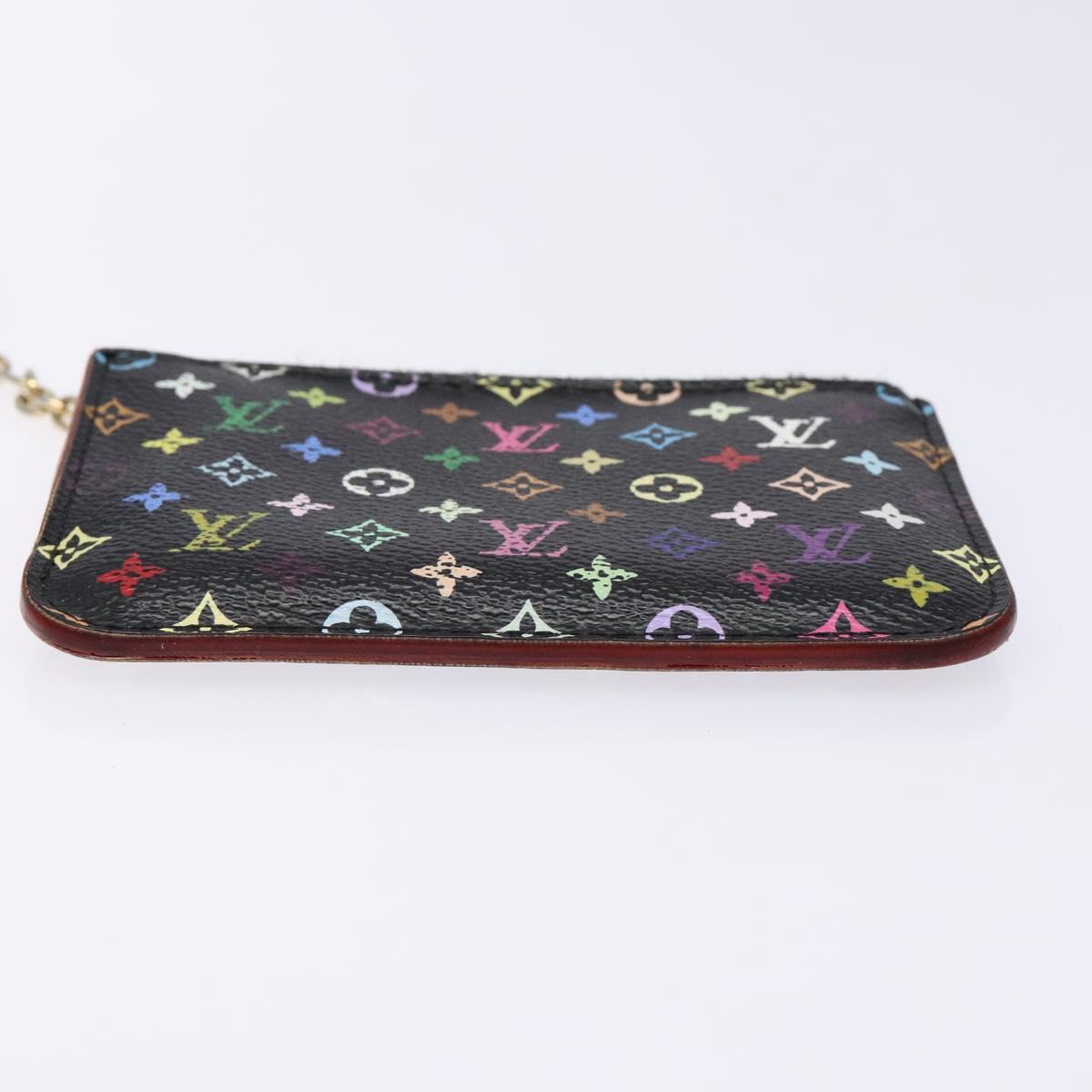 LOUIS VUITTON Multicolor Pochette ClesNM Coin Purse Black M60279 LV Auth hk2897