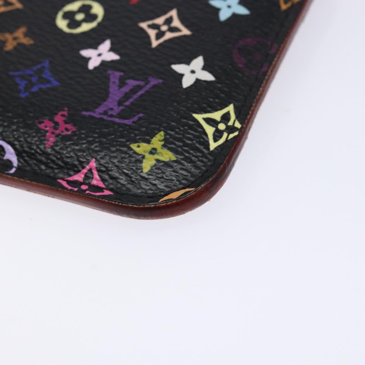 LOUIS VUITTON Multicolor Pochette ClesNM Coin Purse Black M60279 LV Auth hk2897