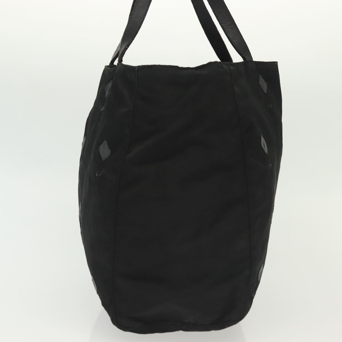 PRADA Hand Bag Nylon Black Silver Auth hk2902