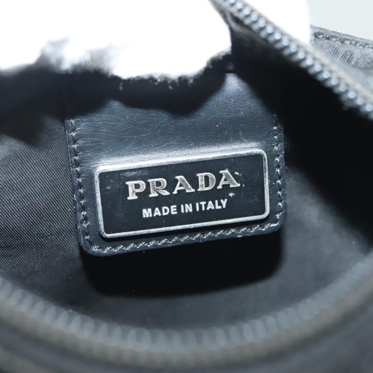 PRADA Shoulder Bag Nylon Black Silver Auth hk2903