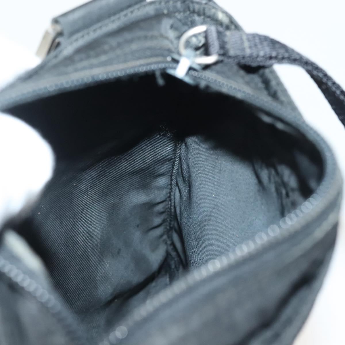 PRADA Shoulder Bag Nylon Black Silver Auth hk2903