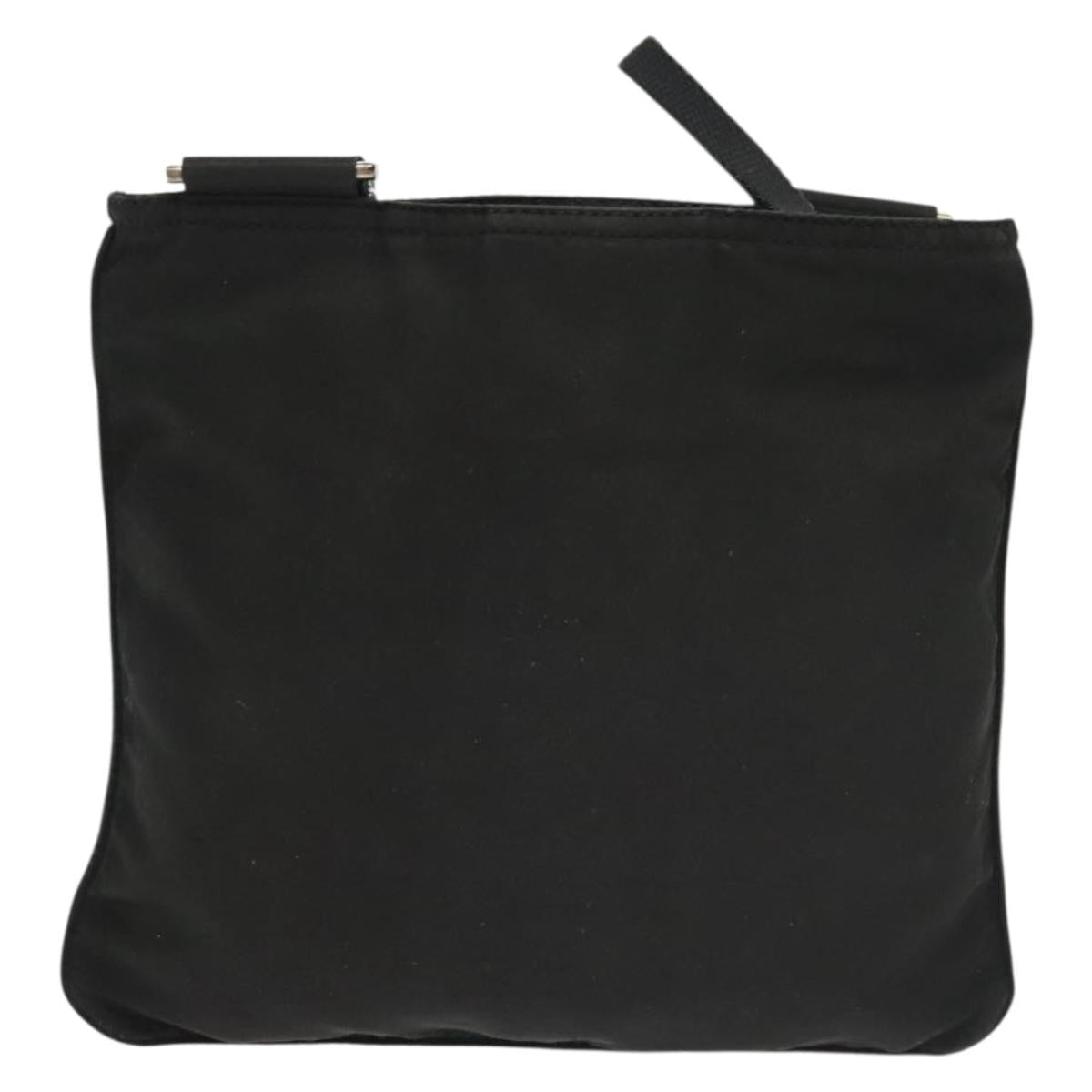 PRADA Shoulder Bag Nylon Black Silver Auth hk2903