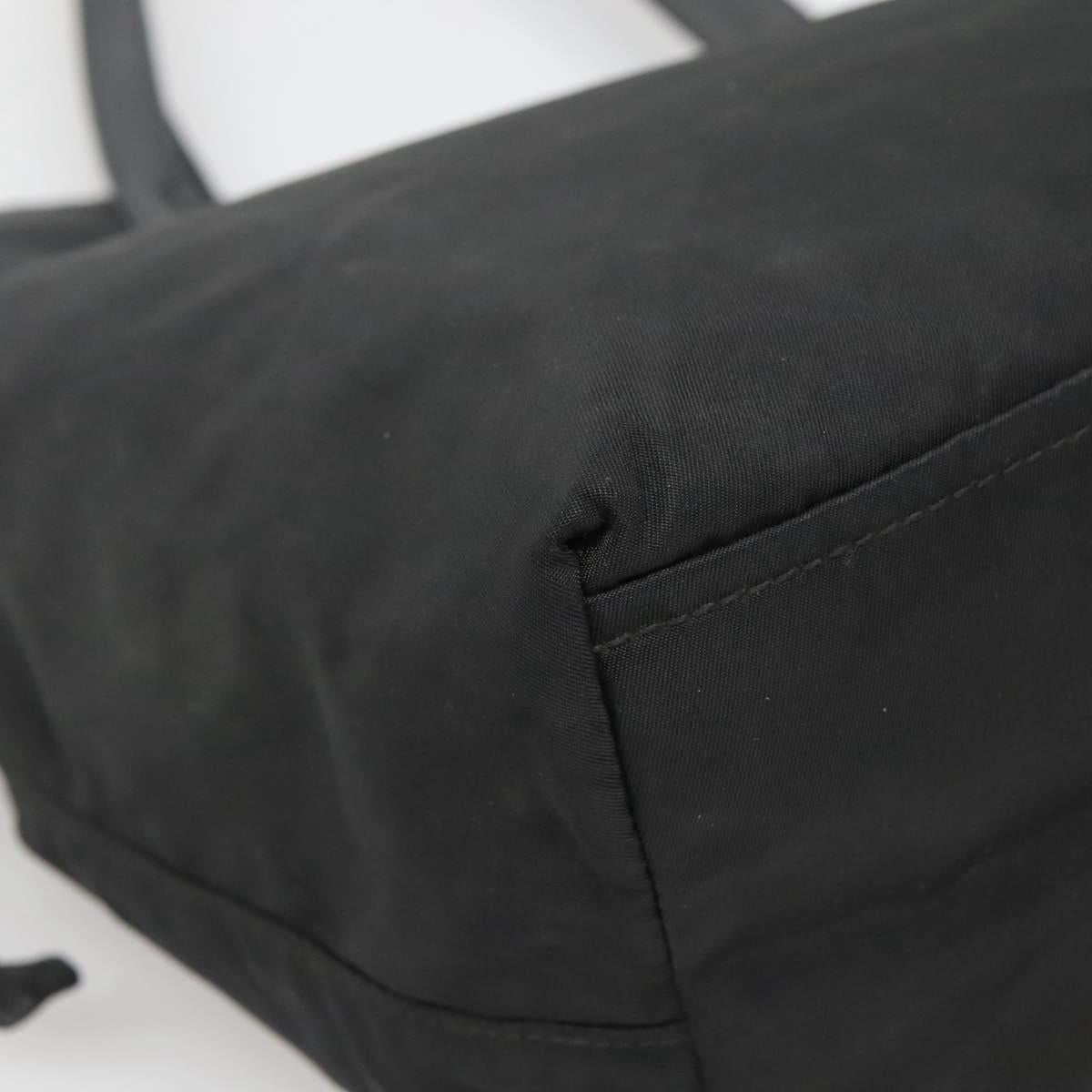 PRADA Tote Bag Nylon Black Silver Auth hk2905