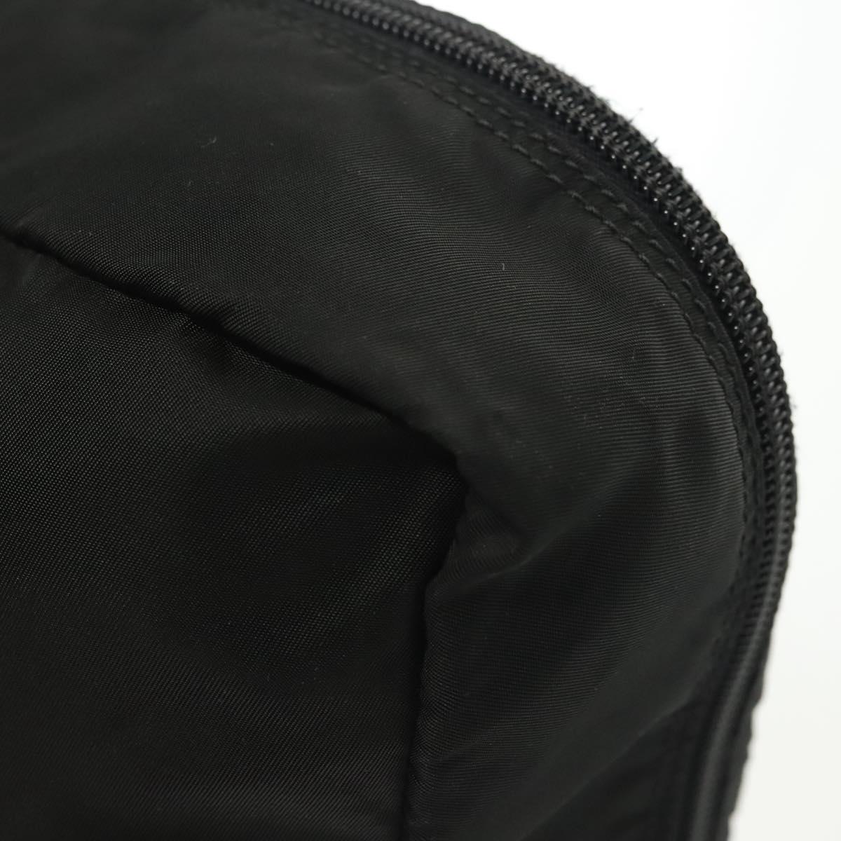 PRADA Travel Pouch Nylon Black Silver Auth hk2906