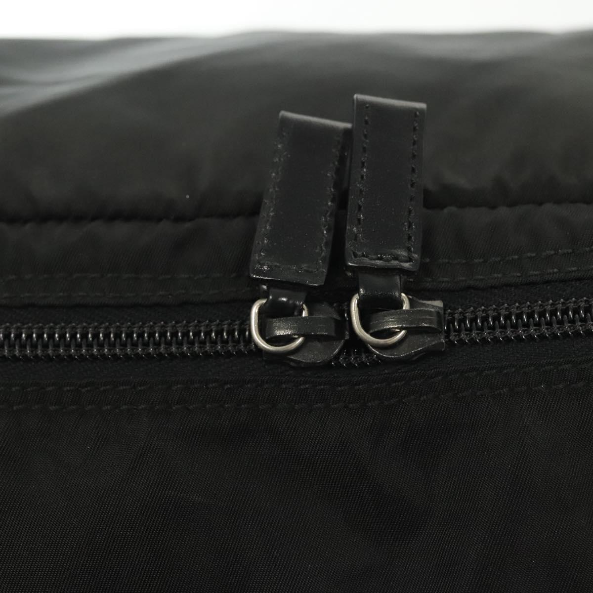 PRADA Travel Pouch Nylon Black Silver Auth hk2906