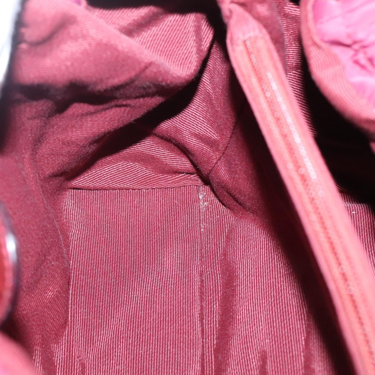 Salvatore Ferragamo Vala Tote Bag Nylon Bordeaux Gold Auth hk2907