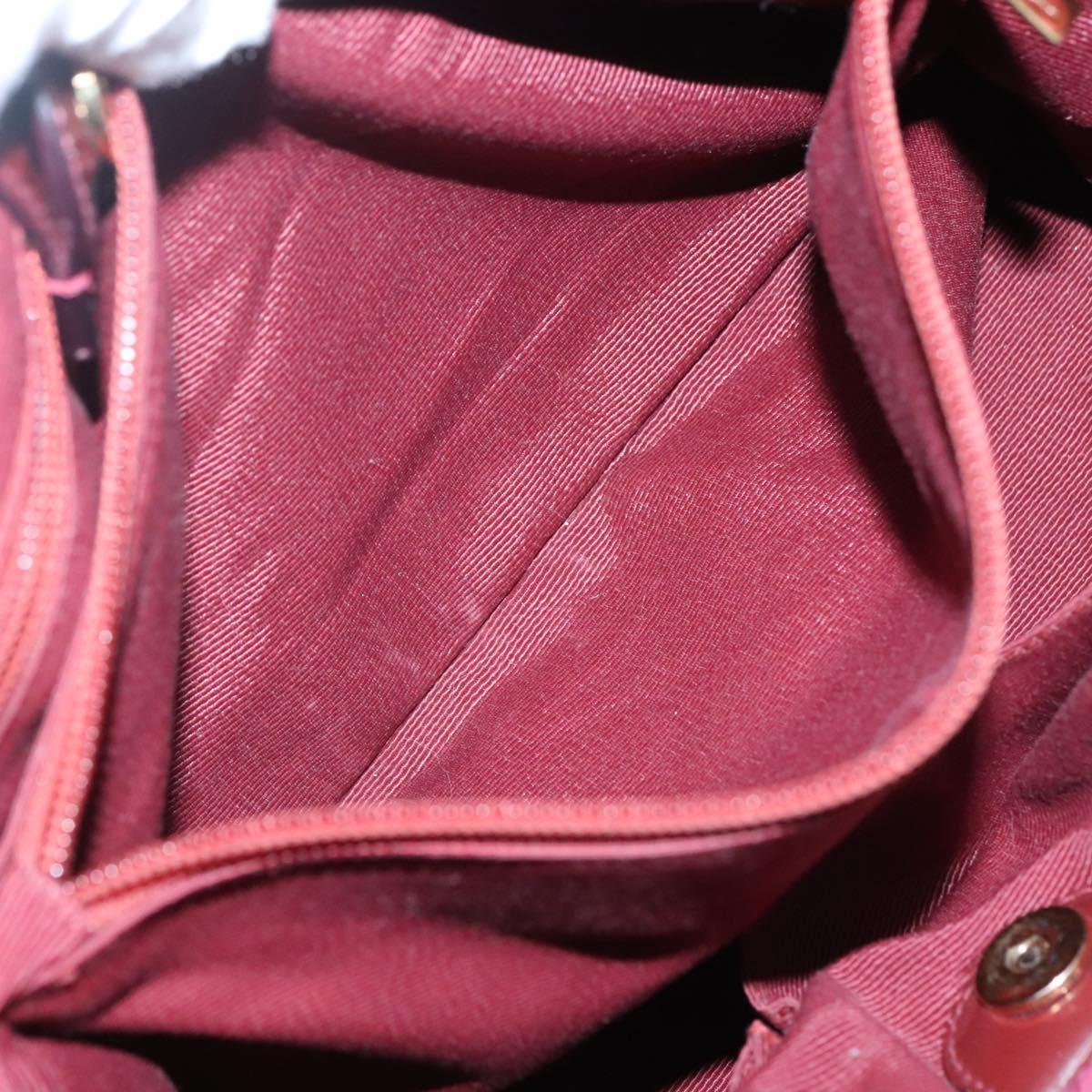 Salvatore Ferragamo Vala Tote Bag Nylon Bordeaux Gold Auth hk2907