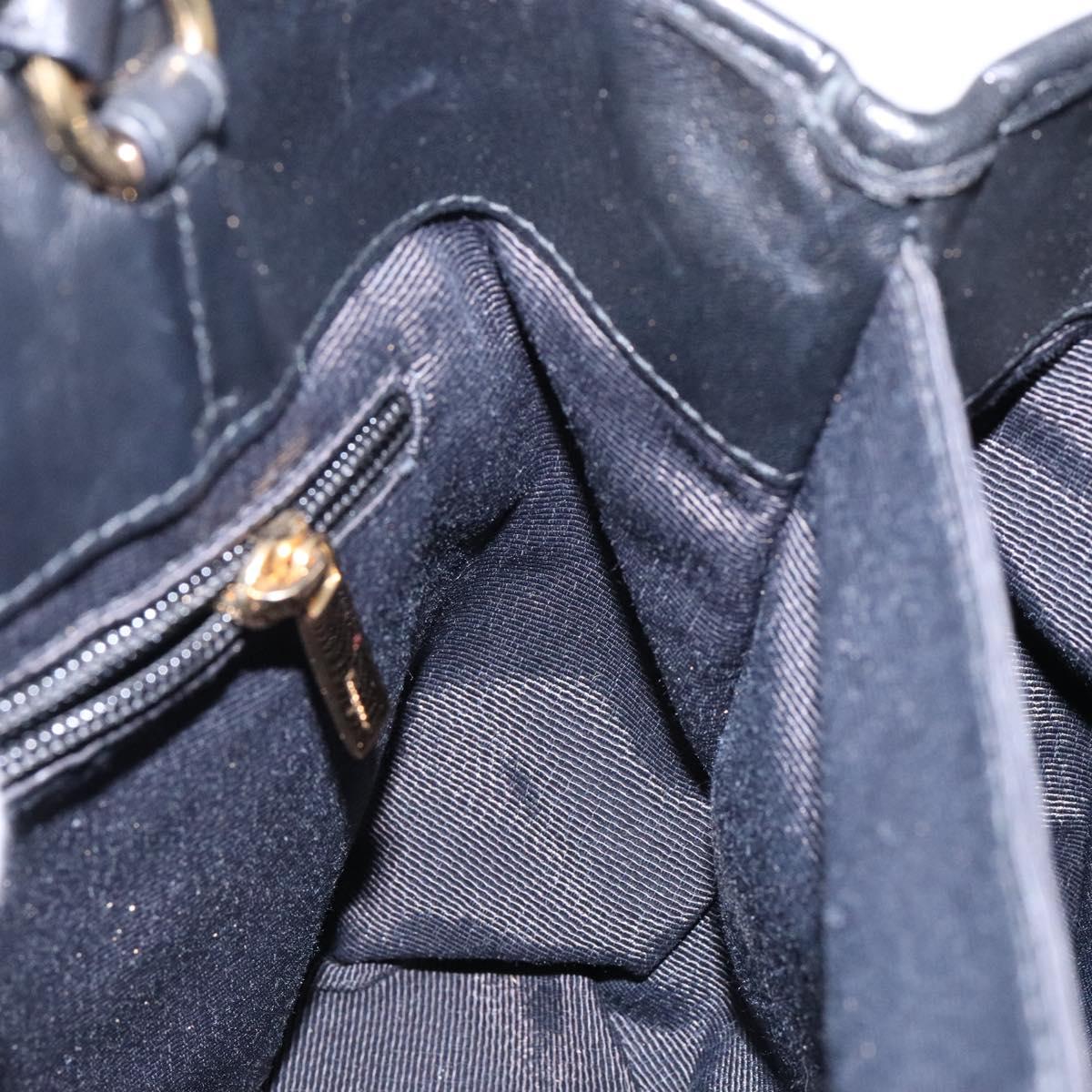 Salvatore Ferragamo Vala Tote Bag Nylon Black Gold Auth hk2909
