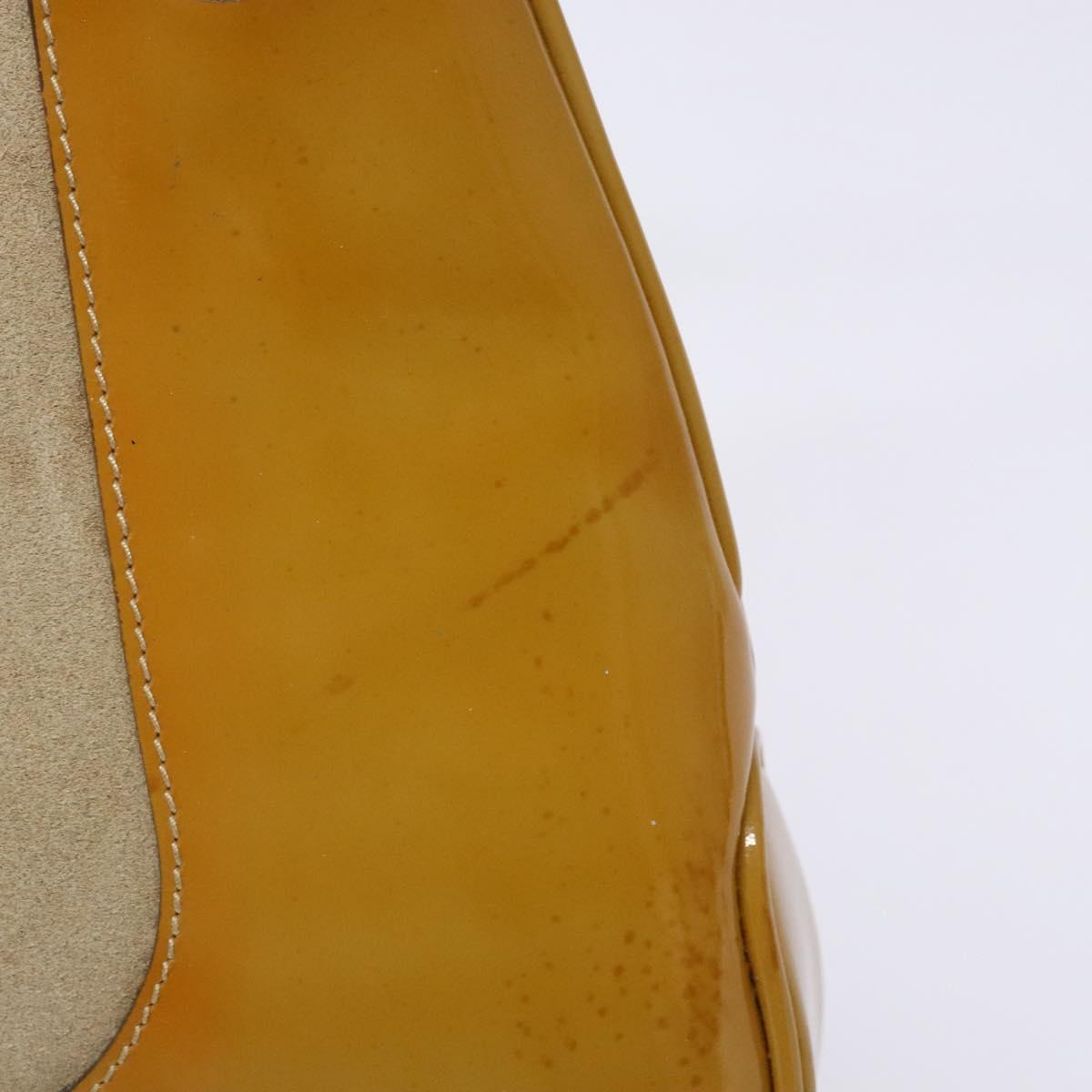 GUCCI Shoulder Bag Suede Beige Gold 001 4150 Auth hk2911