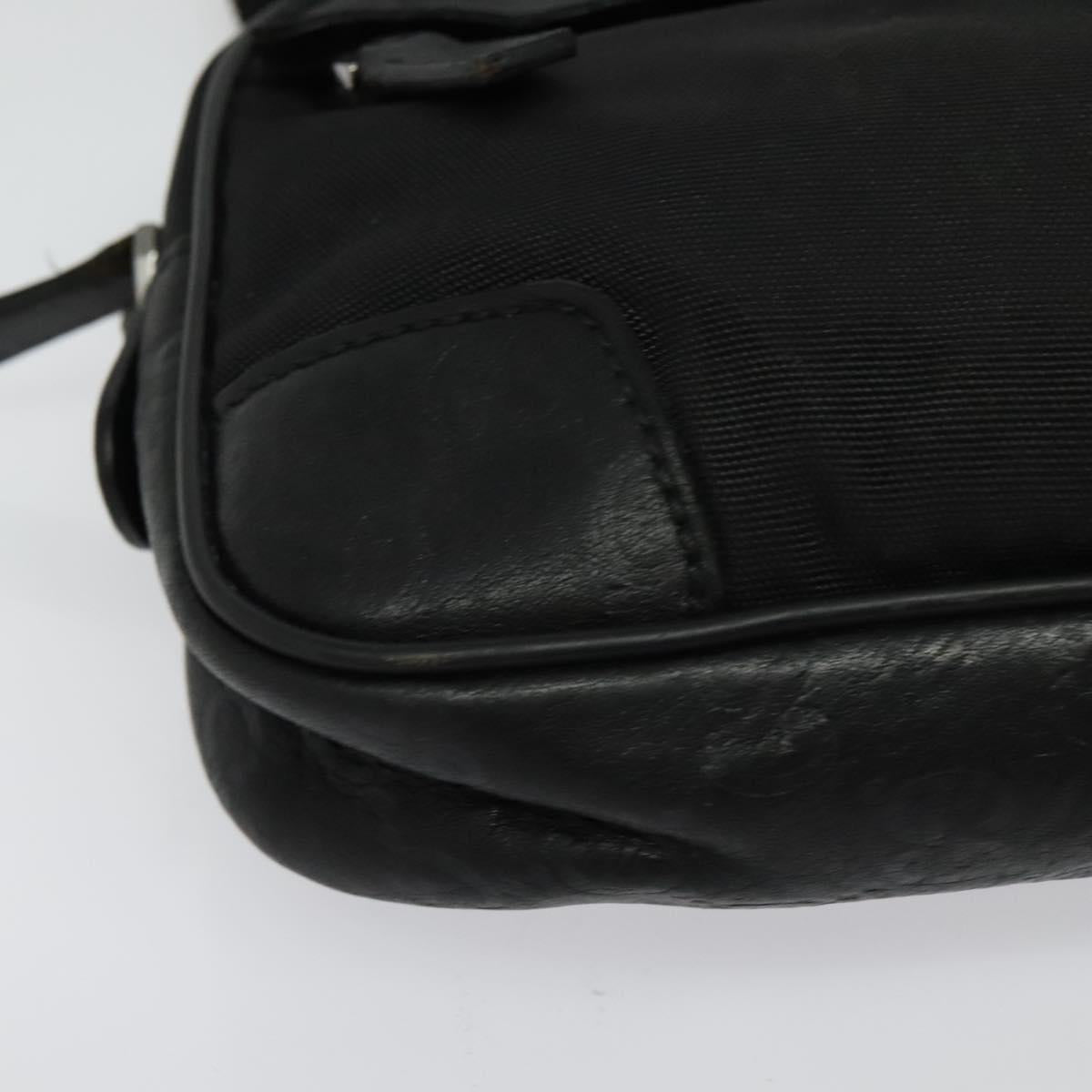 GUCCI GG Canvas Guccissima Waist Bag Leather Nylon Black 162417 Auth hk2912