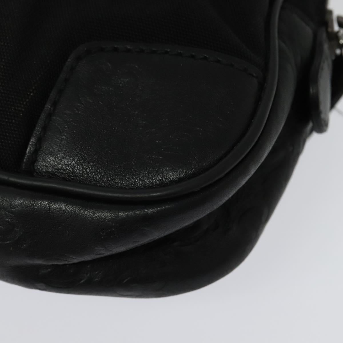 GUCCI GG Canvas Guccissima Waist Bag Leather Nylon Black 162417 Auth hk2912