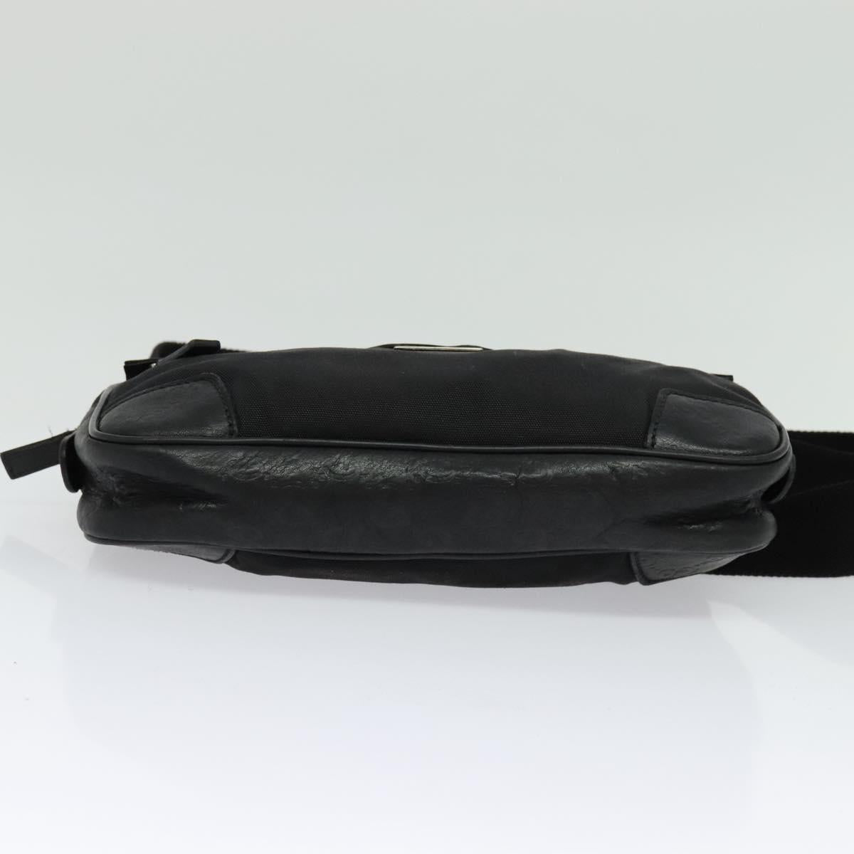GUCCI GG Canvas Guccissima Waist Bag Leather Nylon Black 162417 Auth hk2912