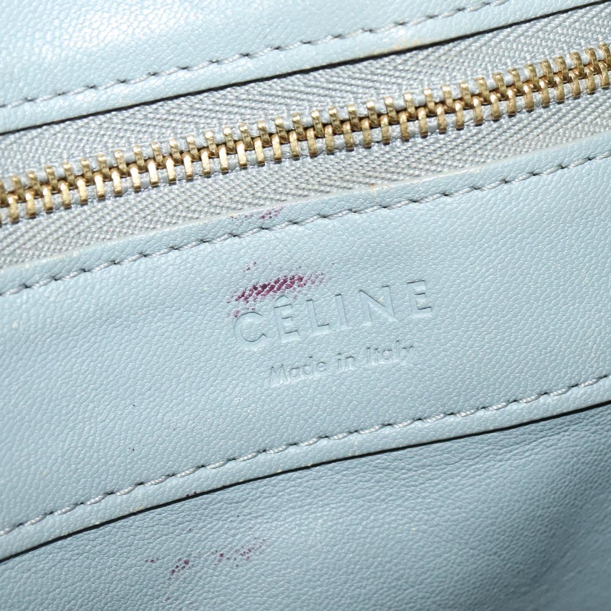 CELINE Horizontal Cabas Tote Bag Leather Gray Gold Auth hk2922