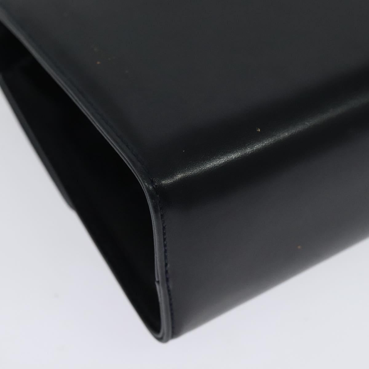 Salvatore Ferragamo Gancini Shoulder Bag Leather Black Gold Auth hk2923