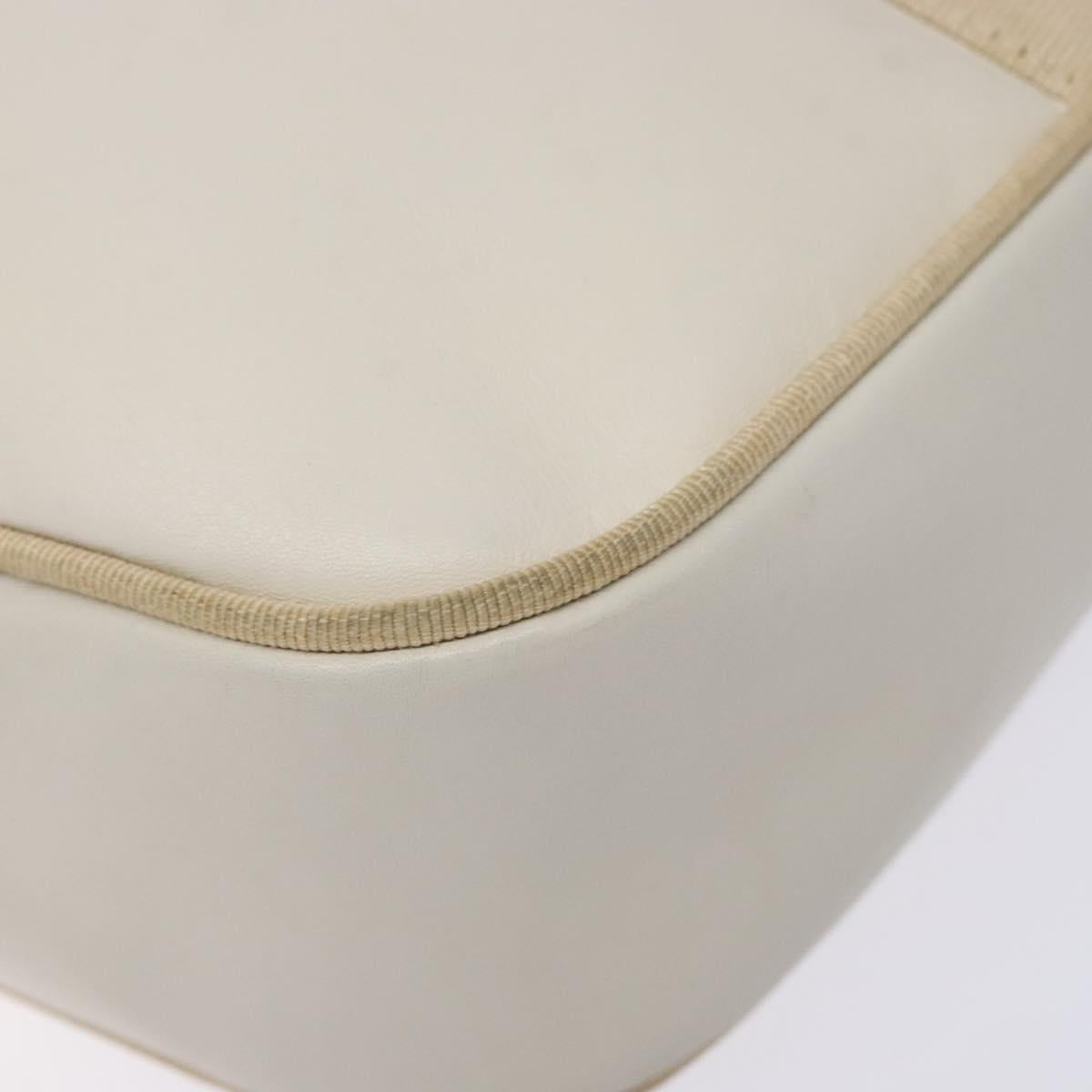 Salvatore Ferragamo Vala Shoulder Bag Leather Beige Gold Auth hk2927
