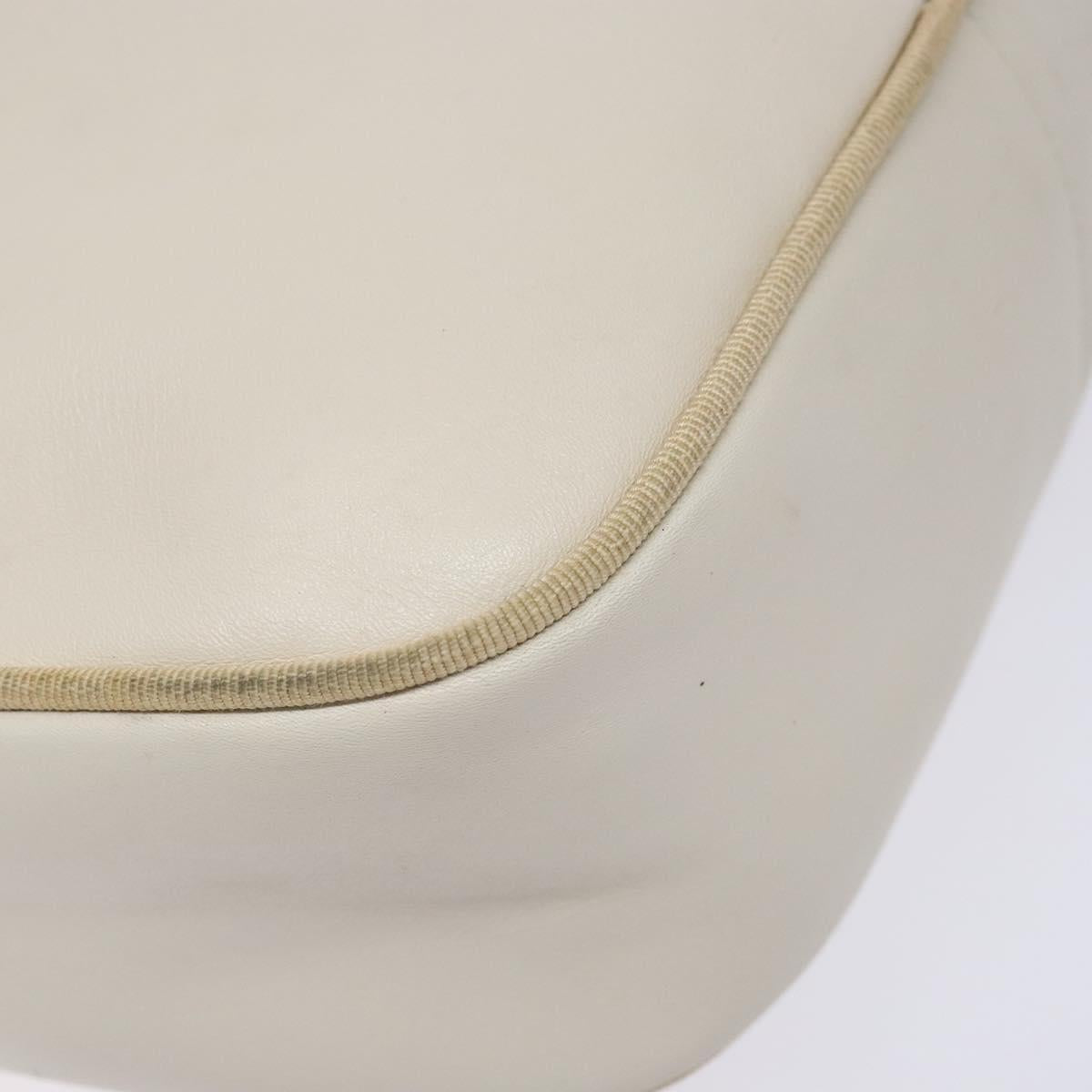 Salvatore Ferragamo Vala Shoulder Bag Leather Beige Gold Auth hk2927