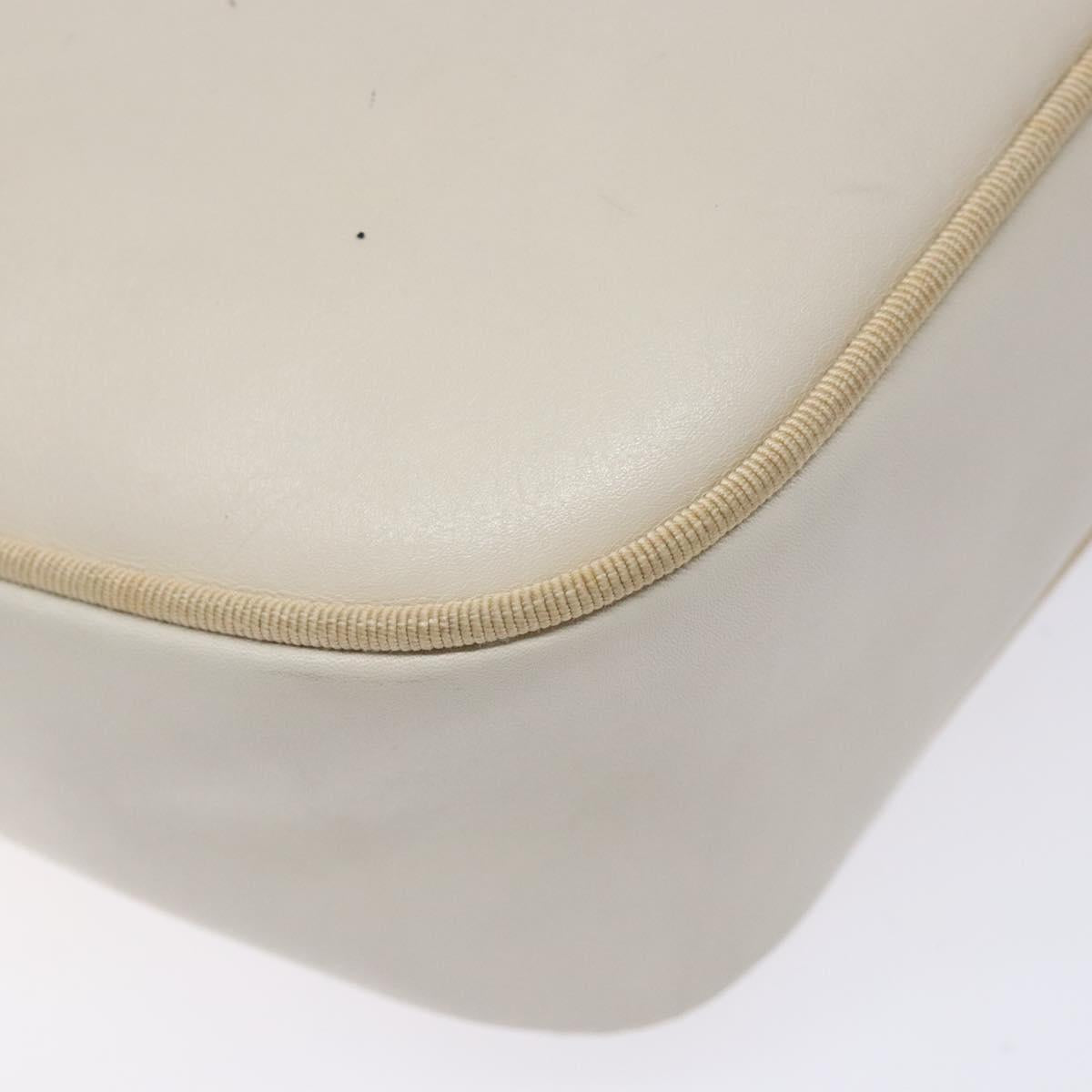 Salvatore Ferragamo Vala Shoulder Bag Leather Beige Gold Auth hk2927