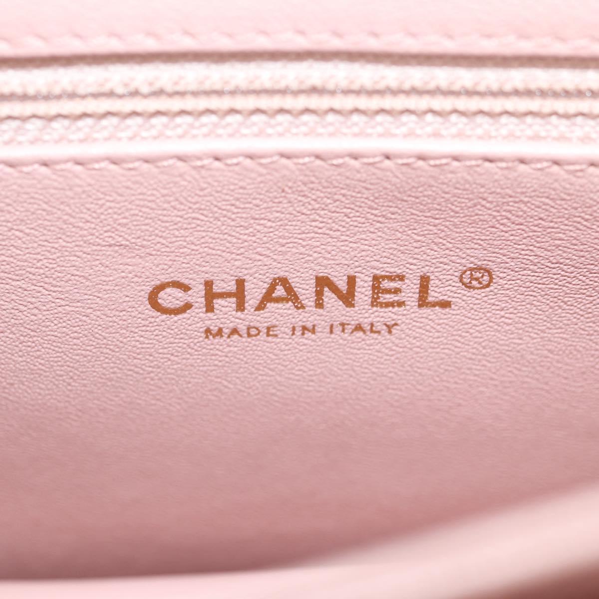 CHANEL Matelasse Beauty Rock Chain Bag Leather Pink Gold CC Auth hk2930M