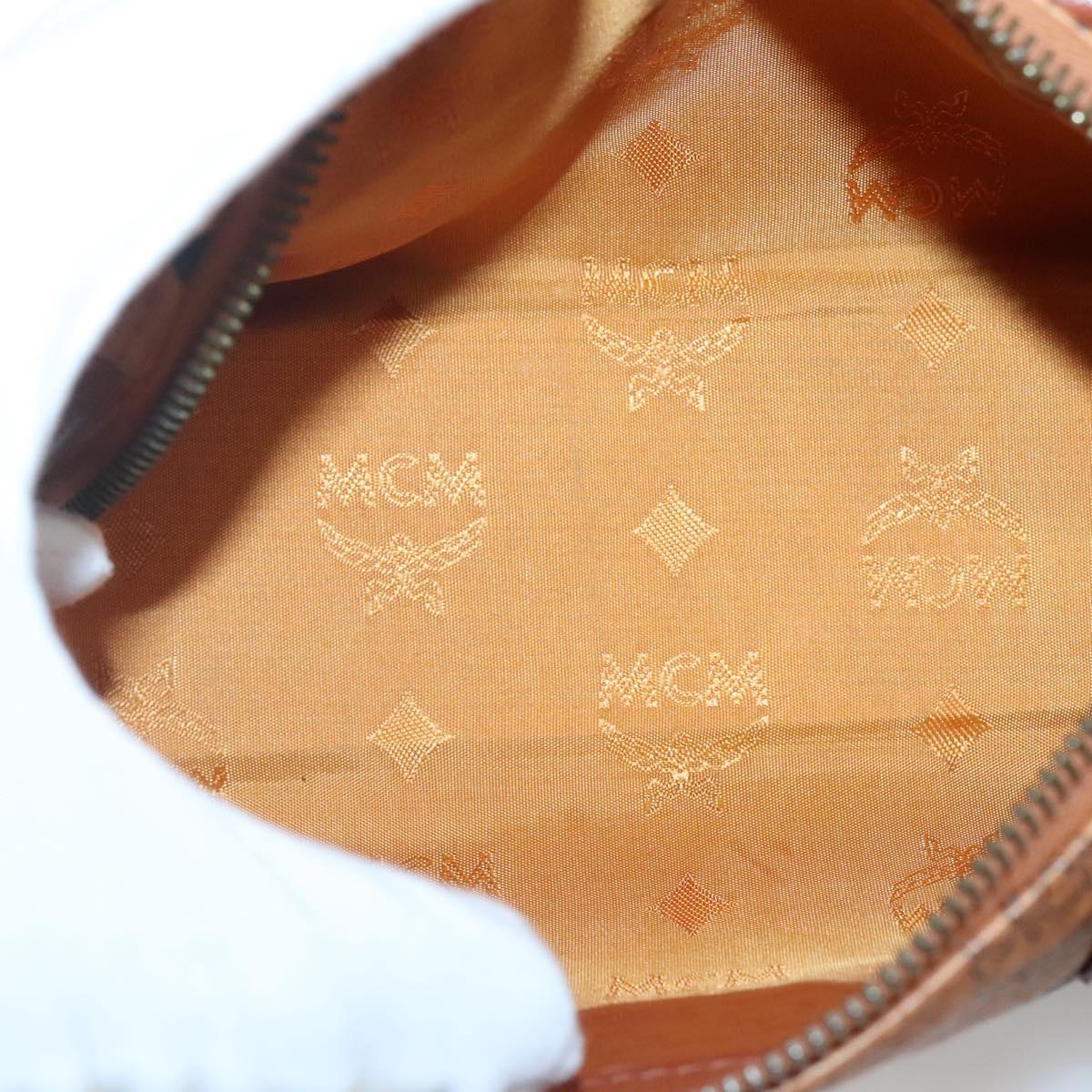 MCM Logogram Vicetos Hand Bag PVC Leather 2way Brown Gold Auth hk2943