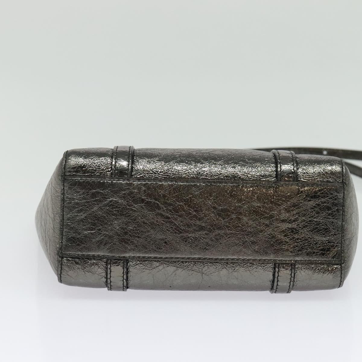 BALENCIAGA Everyday Tote XS Tote Bag Leather Silver Auth hk2944