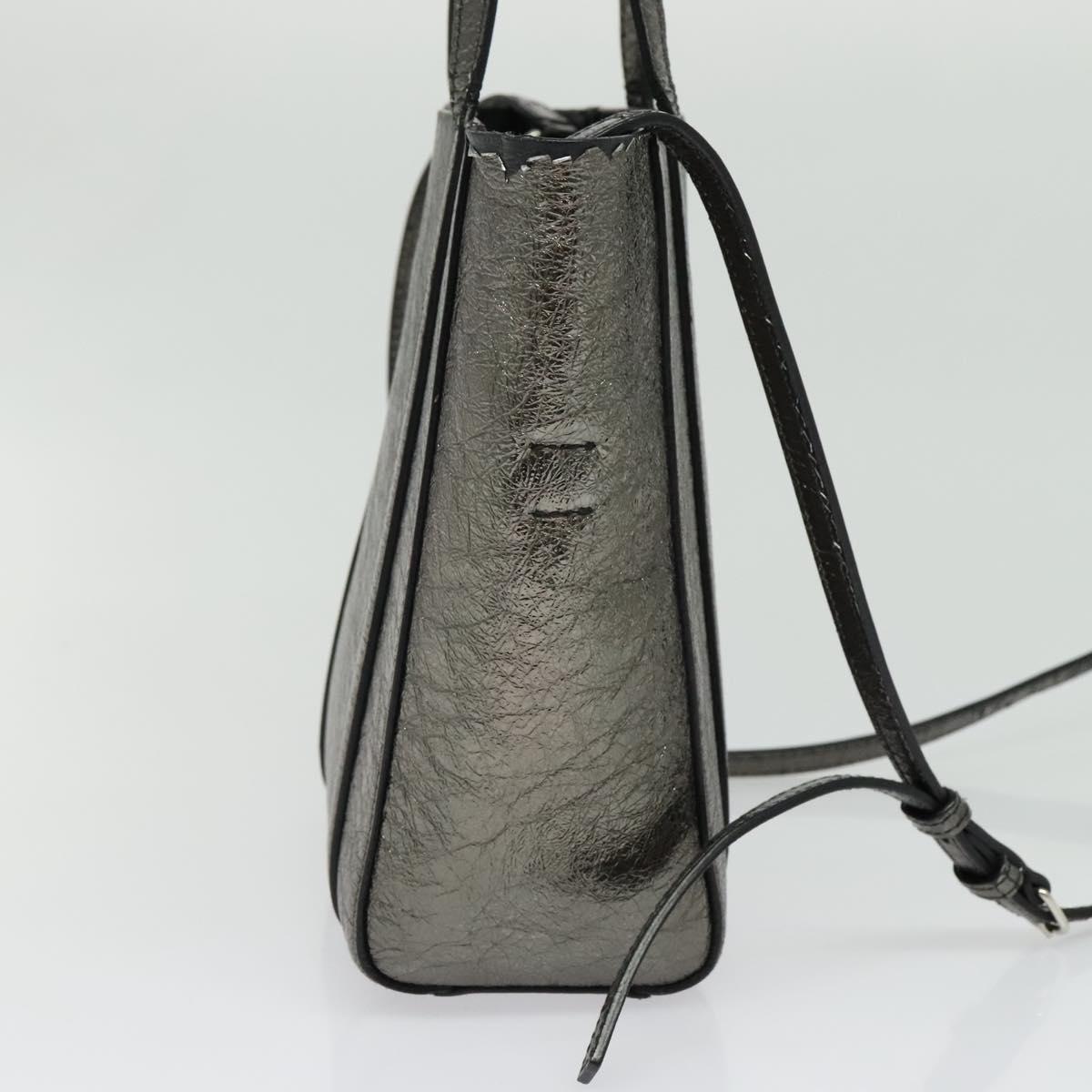 BALENCIAGA Everyday Tote XS Tote Bag Leather Silver Auth hk2944