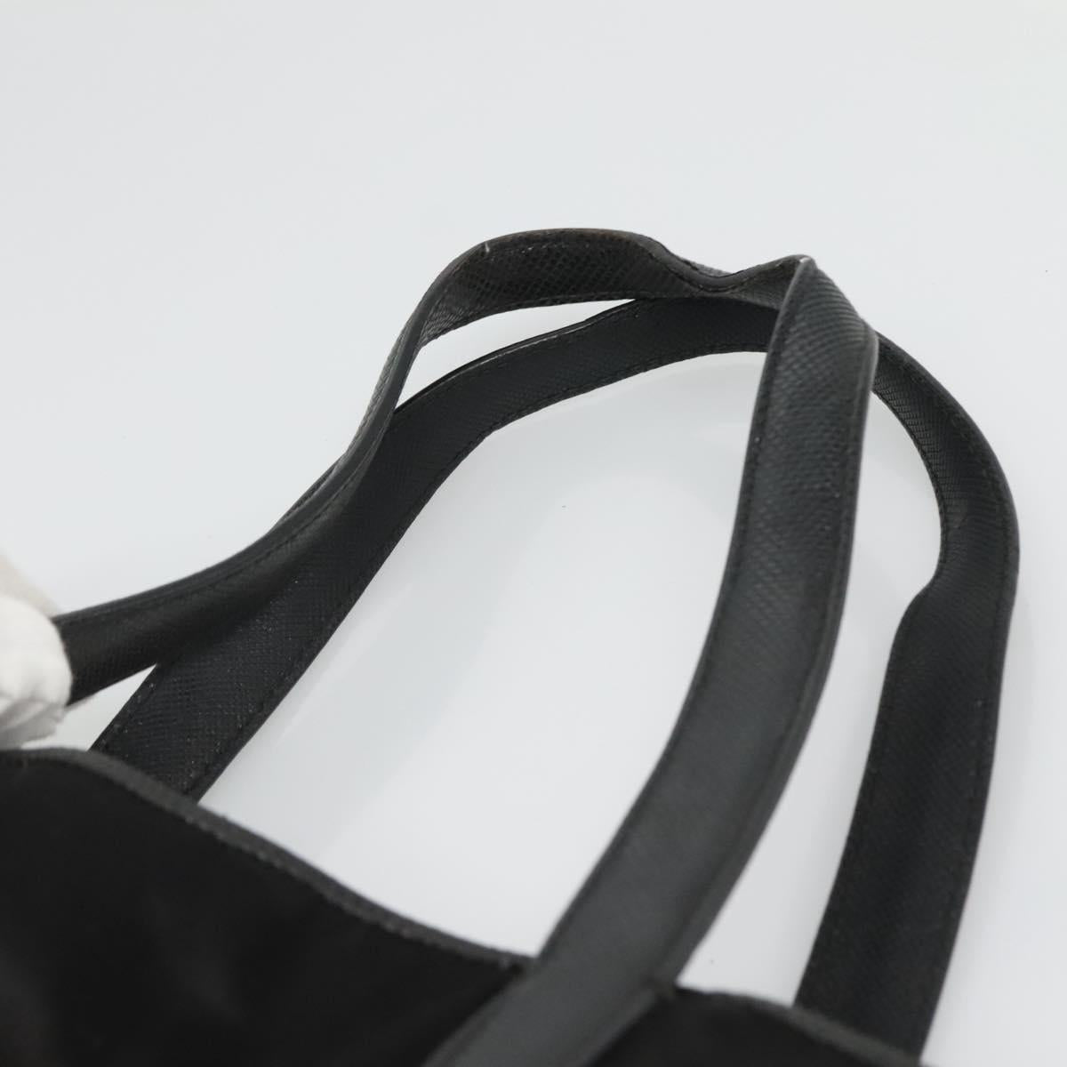 LOEWE Tote Bag Satin Black Gold Auth hk2946