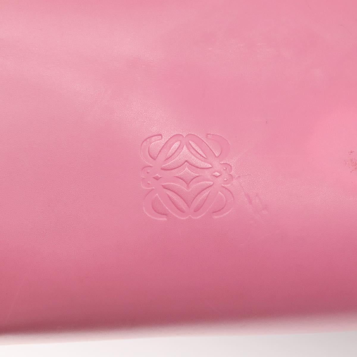 LOEWE Anagram Tote Bag Leather Pink Silver Auth hk2947