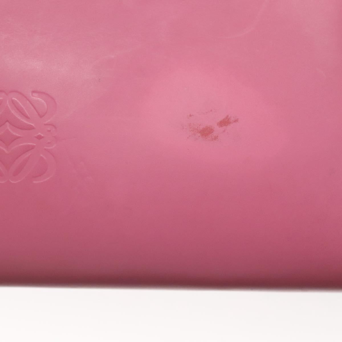 LOEWE Anagram Tote Bag Leather Pink Silver Auth hk2947