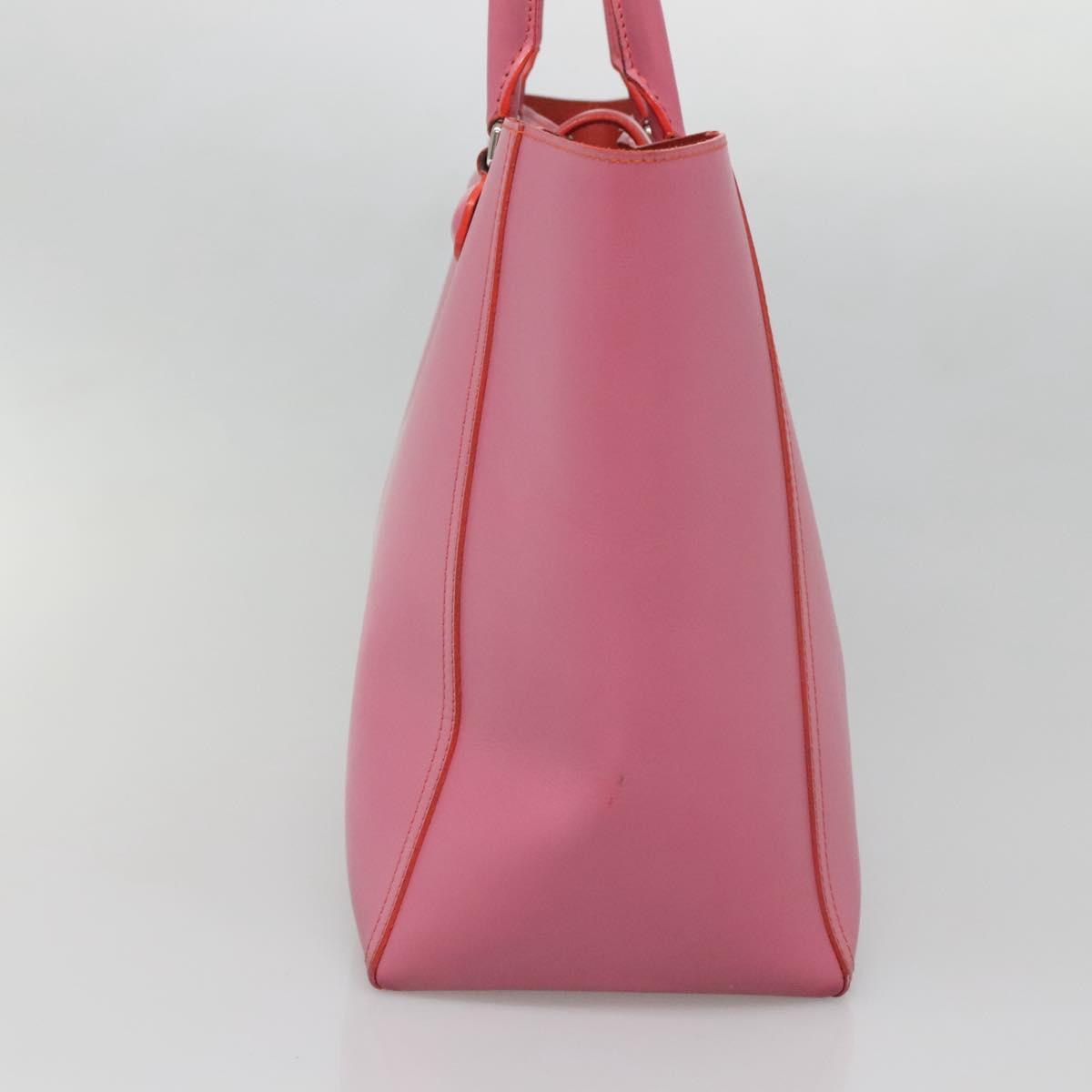 LOEWE Anagram Tote Bag Leather Pink Silver Auth hk2947
