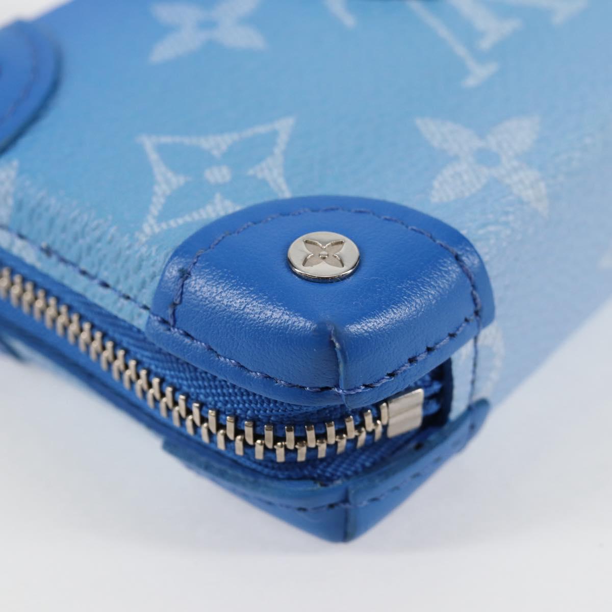 LOUIS VUITTON Monogram Clouds Trunk Necklace Wallet Blue M45440 Auth hk2959SAM