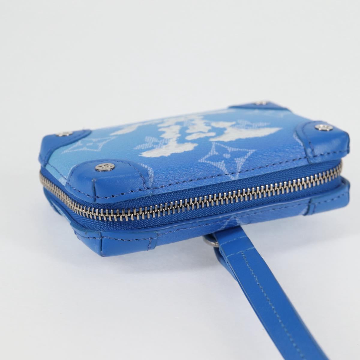 LOUIS VUITTON Monogram Clouds Trunk Necklace Wallet Blue M45440 Auth hk2959SAM