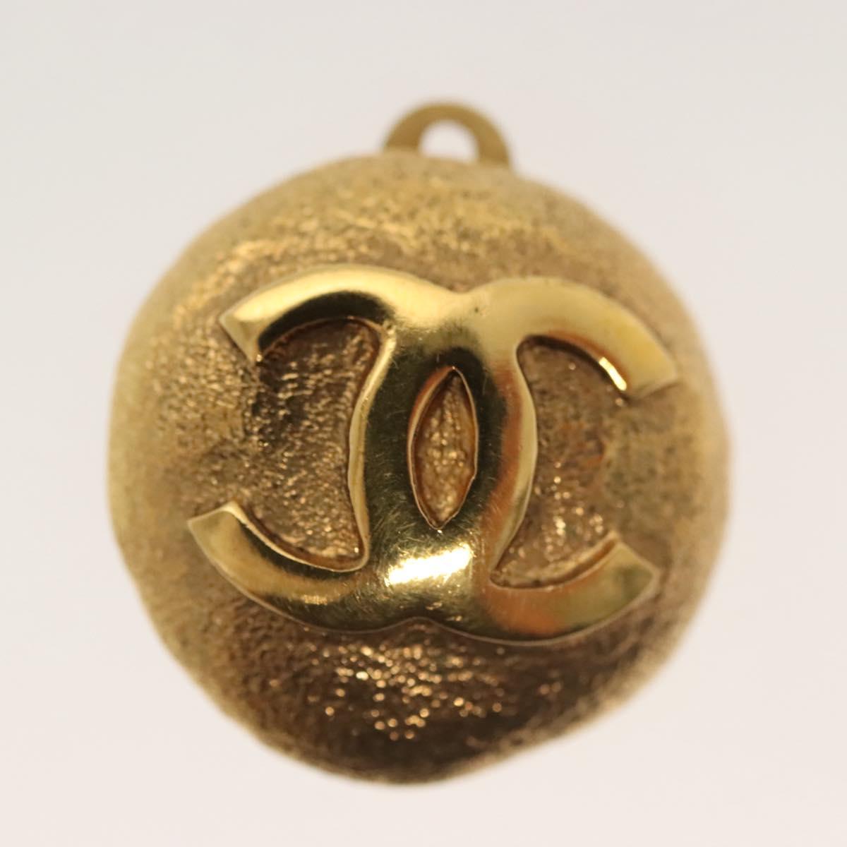 CHANEL Earring Metal Gold CC Auth hk2961