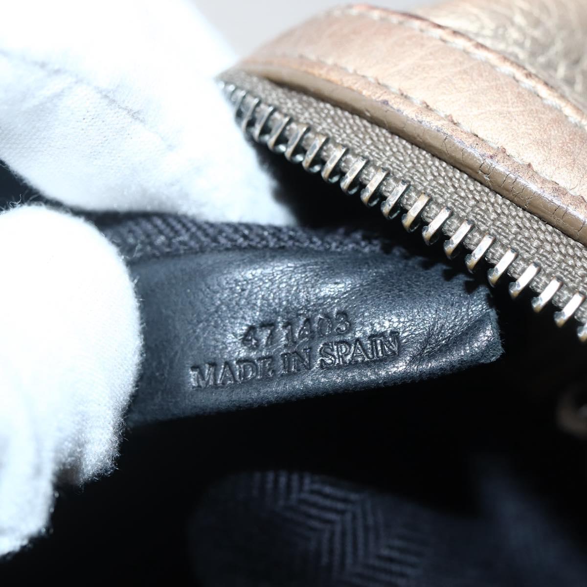 LOEWE Anagram Hand Bag Leather 2way Gold Auth hk2980