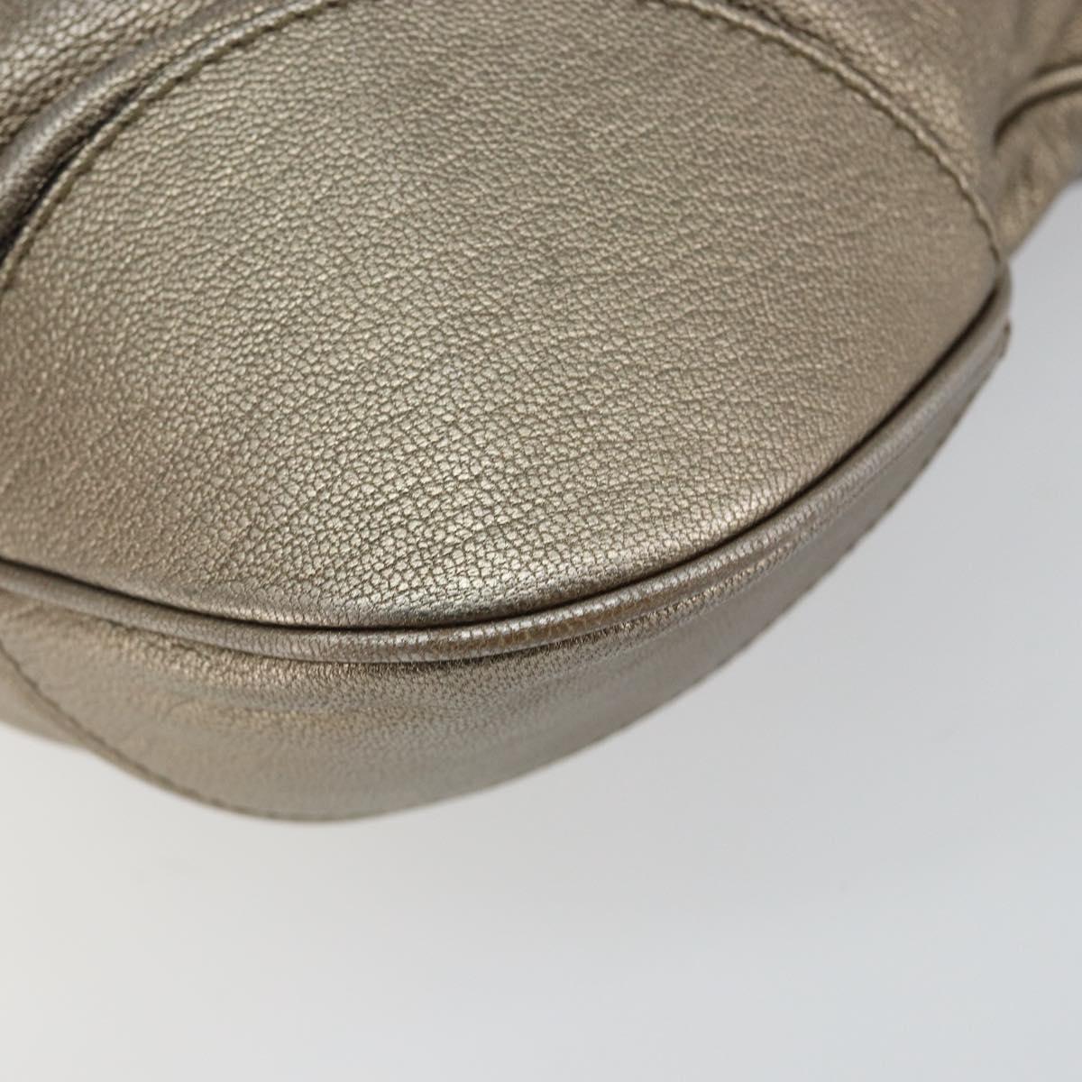 Salvatore Ferragamo Gancini Tote Bag Leather Champagne Gold Auth hk2984