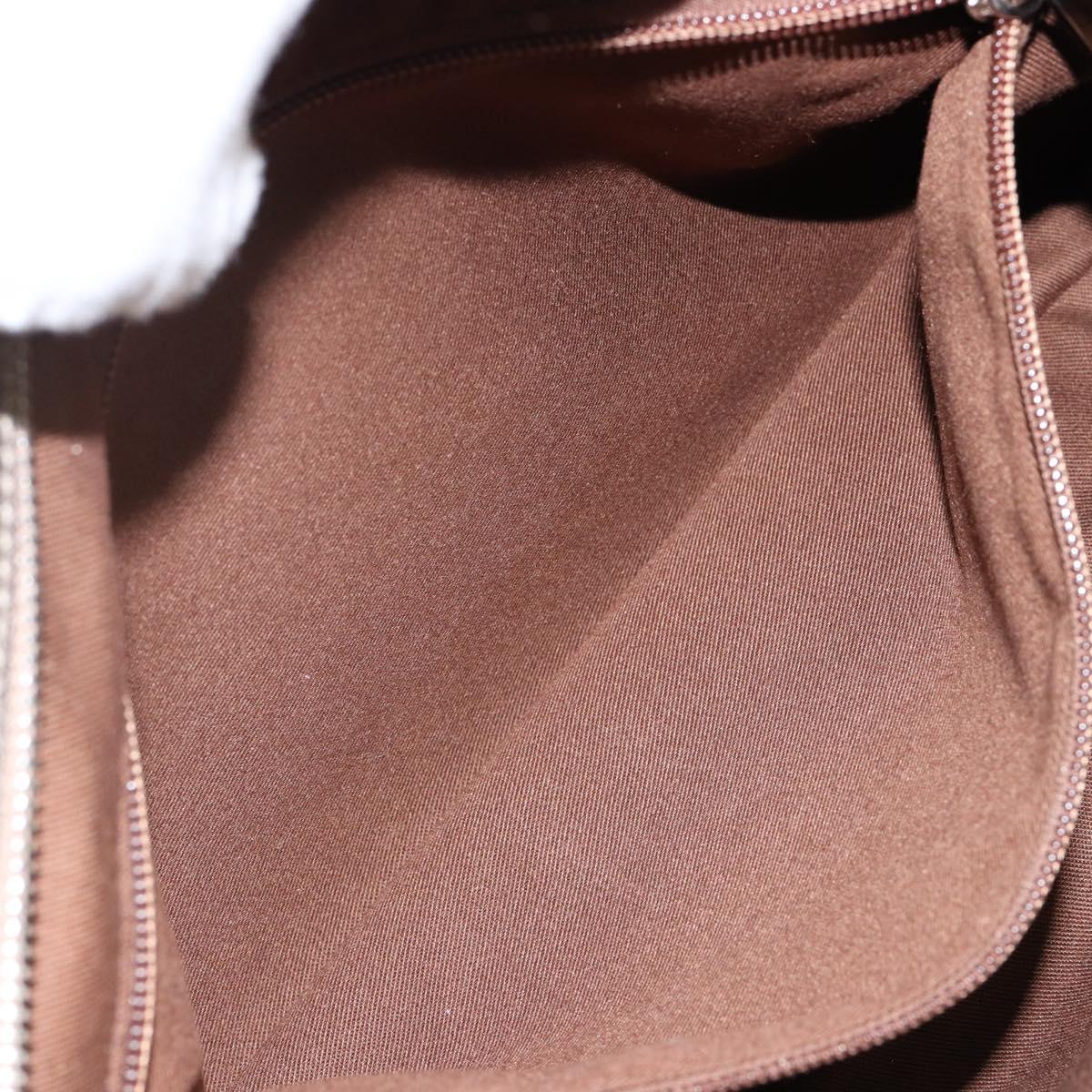 Salvatore Ferragamo Gancini Tote Bag Leather Champagne Gold Auth hk2984