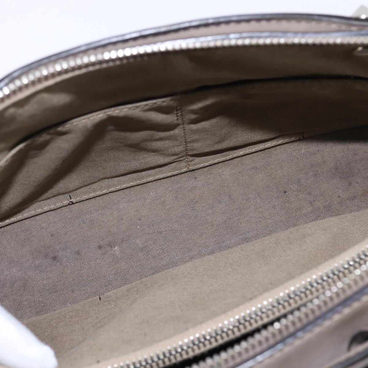 FENDI By The Way Hand Bag Leather 2way Beige Silver Auth hk2988