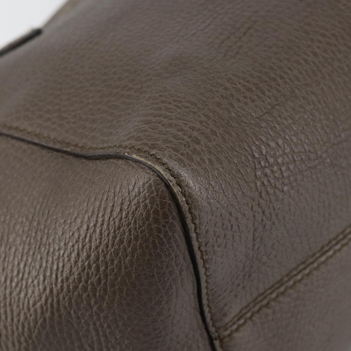 GUCCI Tote Bag Leather Gold Gray 354408 Auth hk2995