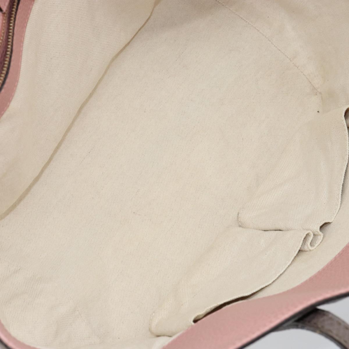 GUCCI Tote Bag Leather Gold Gray 354408 Auth hk2995