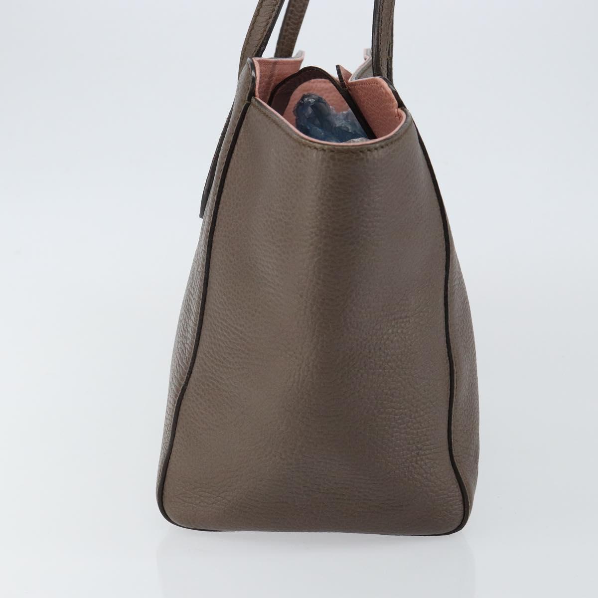 GUCCI Tote Bag Leather Gold Gray 354408 Auth hk2995