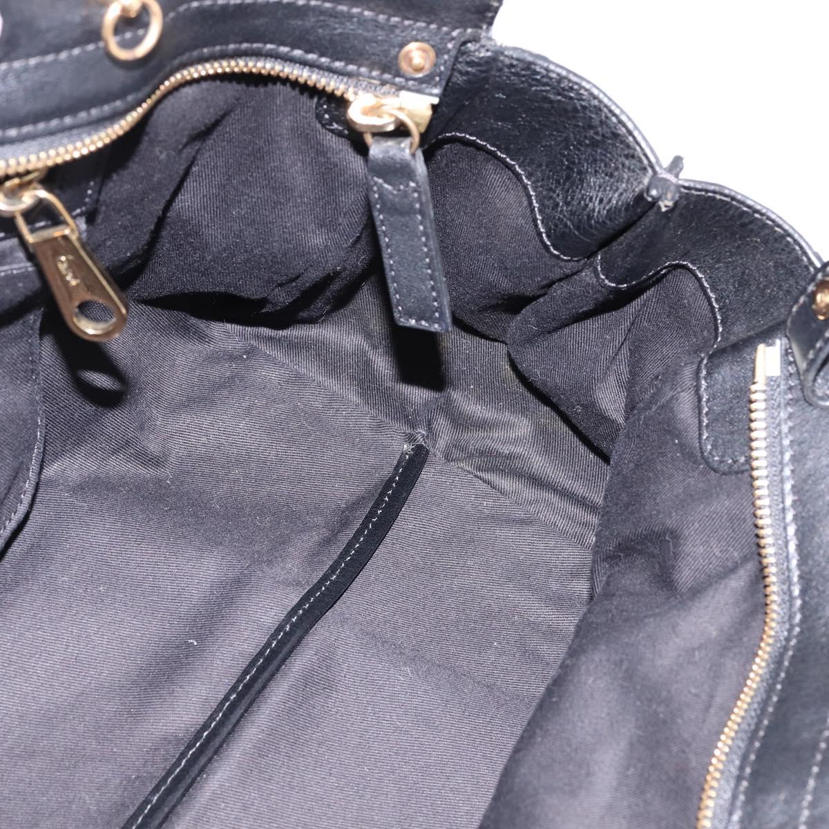 Chloe Alice Hand Bag Leather Purple Gold Auth hk3001