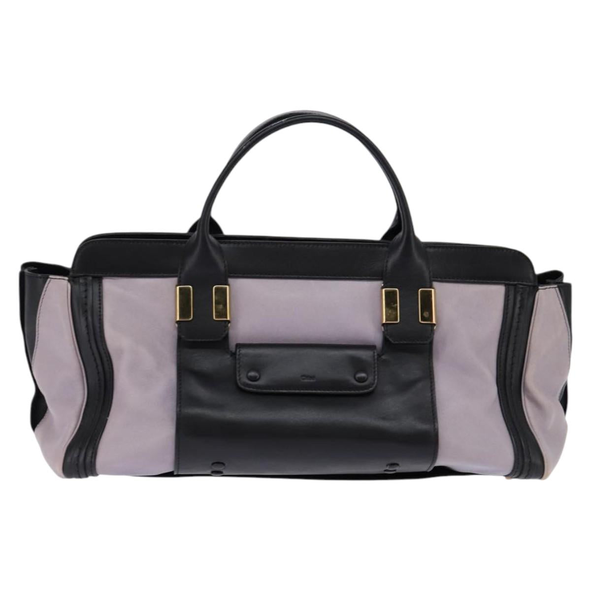 Chloe Alice Hand Bag Leather Purple Gold Auth hk3001
